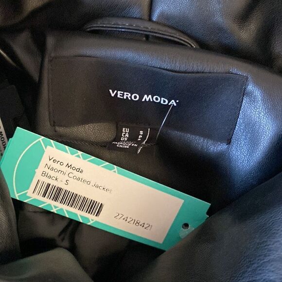 VERO MODA
Naomi Coated Jacket S Black Nwt - Picture 8 of 9